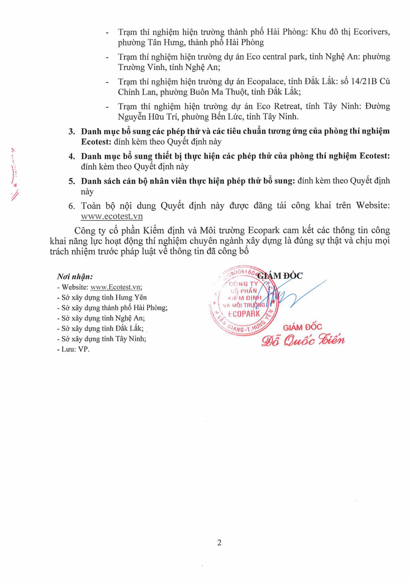 Công bố bổ sung phép thử nghiệm ống PPR, UPVC, HDPE