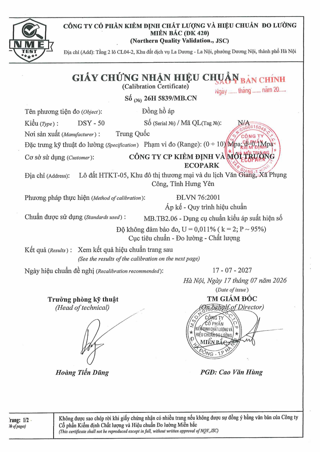Công bố bổ sung phép thử nghiệm ống PPR, UPVC, HDPE